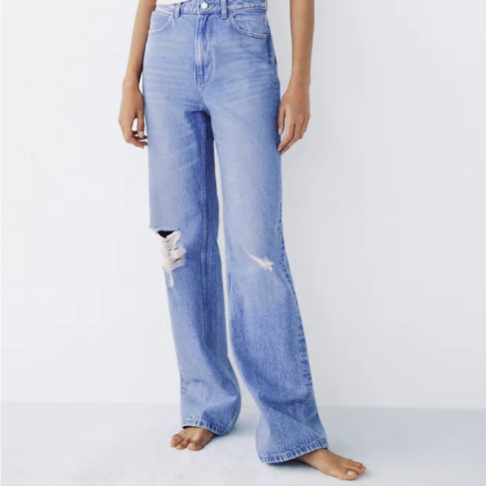Women's Blue Distressed Jeans